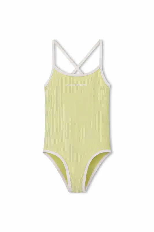 Mini Stripe Rib Logo One Piece - Citrus sold by Zulu and Zephyr