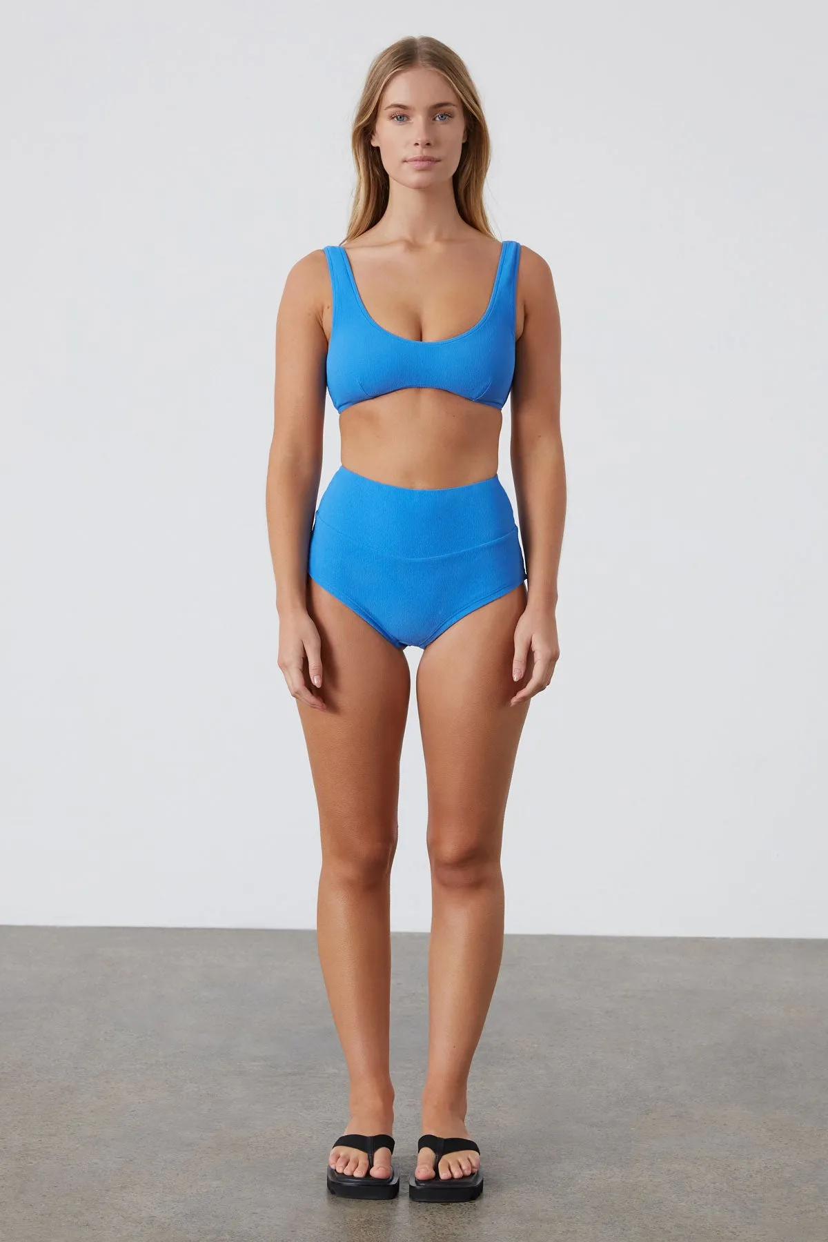 Ocean Blue Textured Crop Bralette sold by Zulu and Zephyr