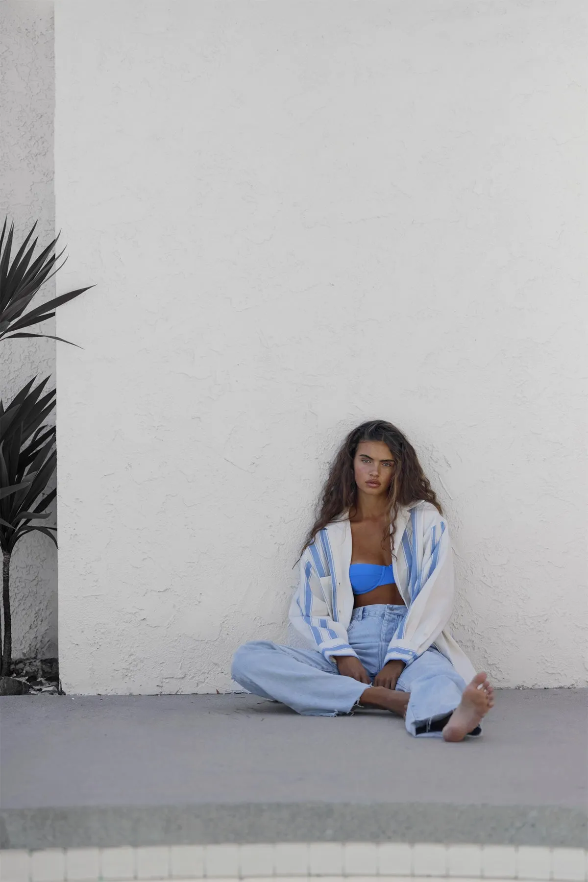 Ocean Blue Textured Balconette Bra Cup sold by Zulu and Zephyr product image thumbnail 3