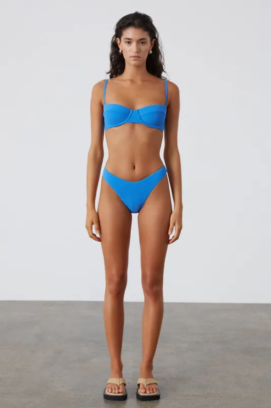Ocean Blue Textured Balconette Bra Cup sold by Zulu and Zephyr