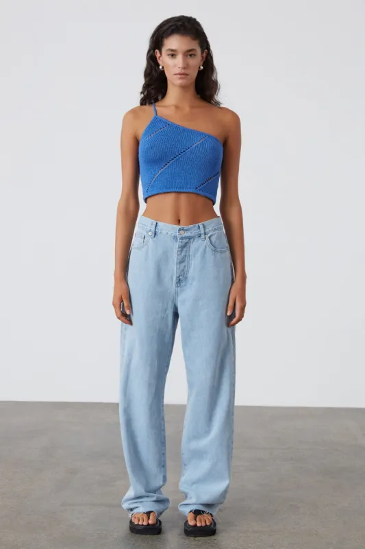 Ocean Blue Lattice Knit Top sold by Zulu and Zephyr