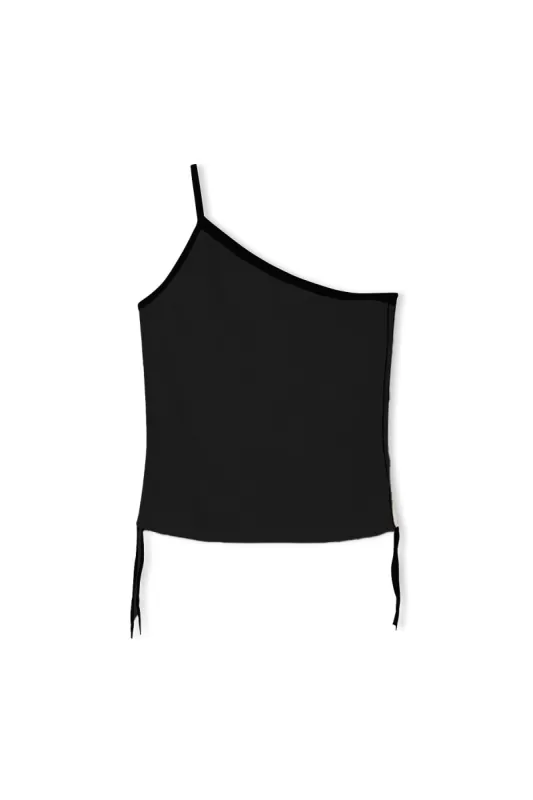One Shoulder Knit Crop Top - Black sold by Zulu and Zephyr