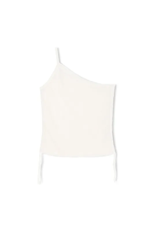 One Shoulder Knit Crop Top - White sold by Zulu and Zephyr