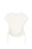 Gathered Knit T-Shirt - White sold by Zulu and Zephyr