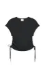 Gathered Knit T-Shirt - Black sold by Zulu and Zephyr
