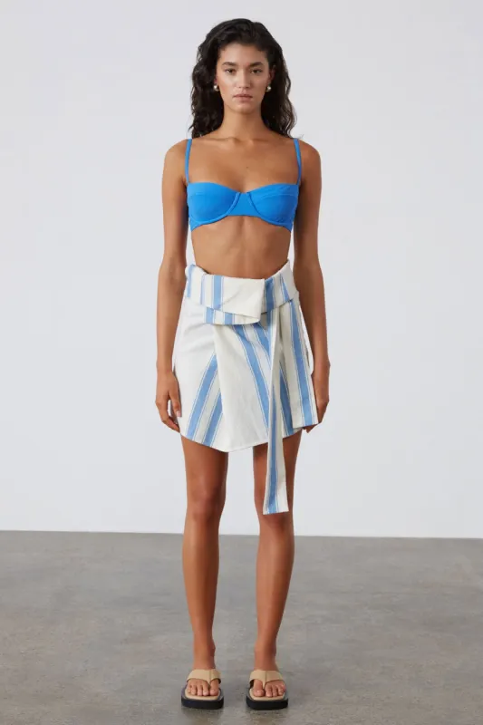 Marine Stripe Organic Cotton Blend Mini Skirt sold by Zulu and Zephyr