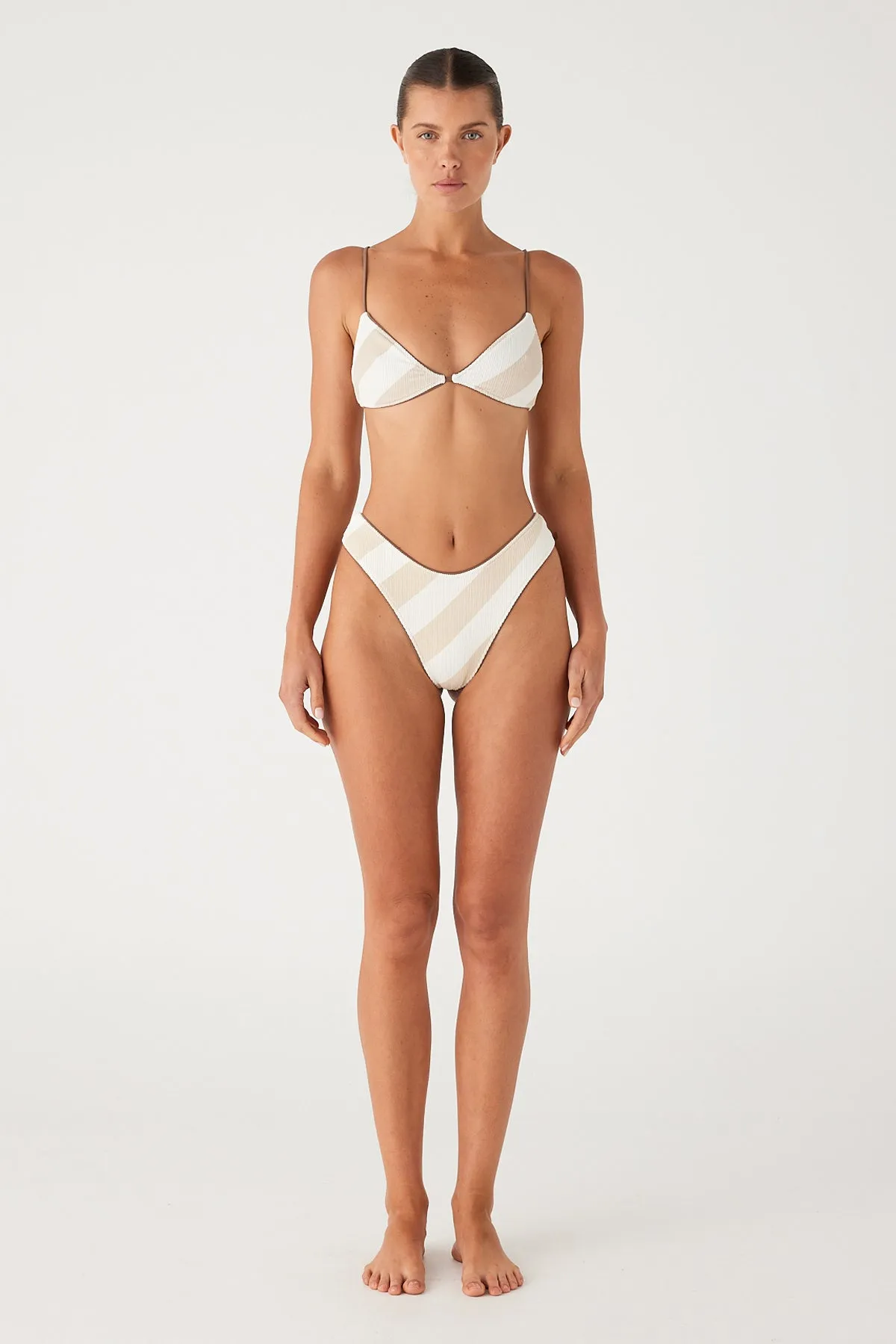 Husk Stripe Textured Curve Thong Brief sold by Zulu and Zephyr