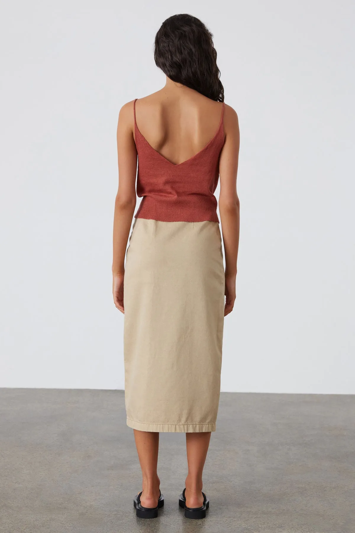 Sand Denim Wrap Midi Skirt sold by Zulu and Zephyr product image thumbnail 4