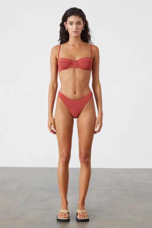 Earth Red Textured Curve Brief sold by Zulu and Zephyr