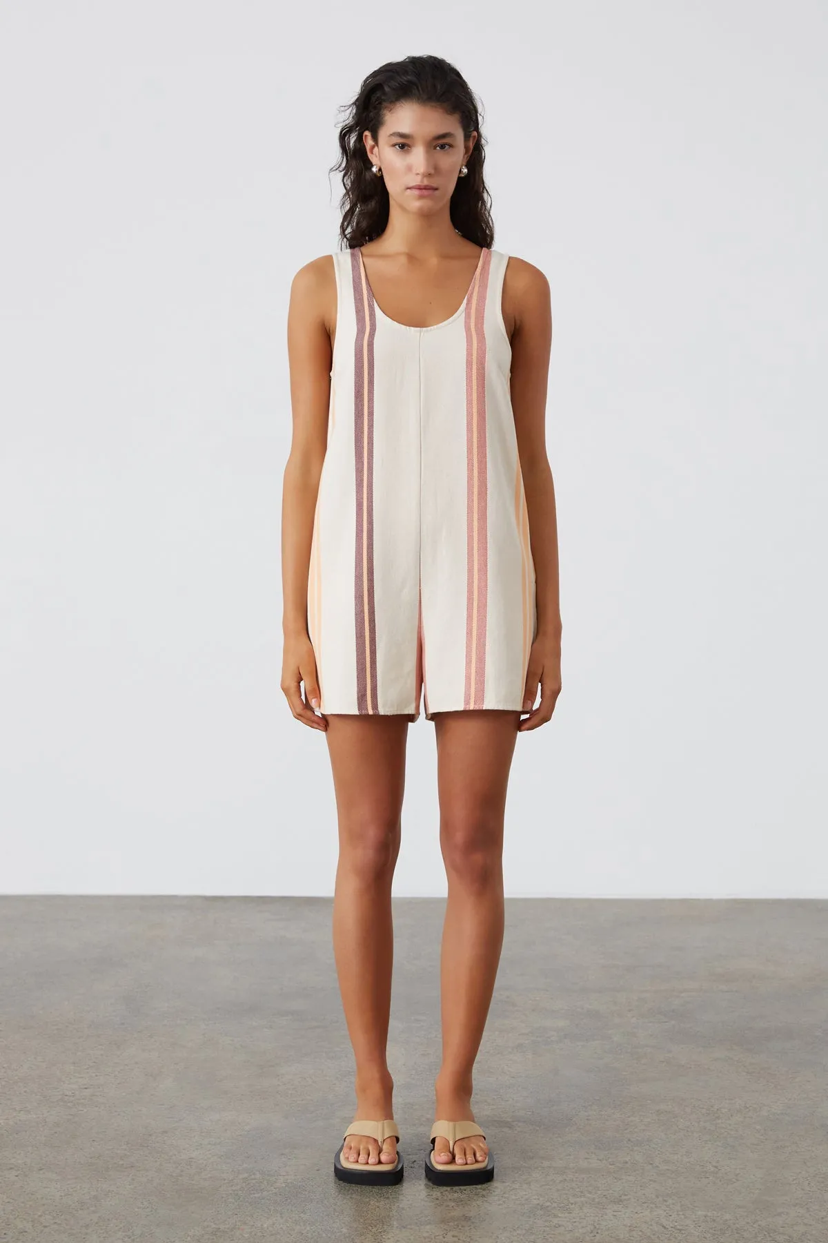 Lounger Stripe Organic Cotton Jumpsuit sold by Zulu and Zephyr