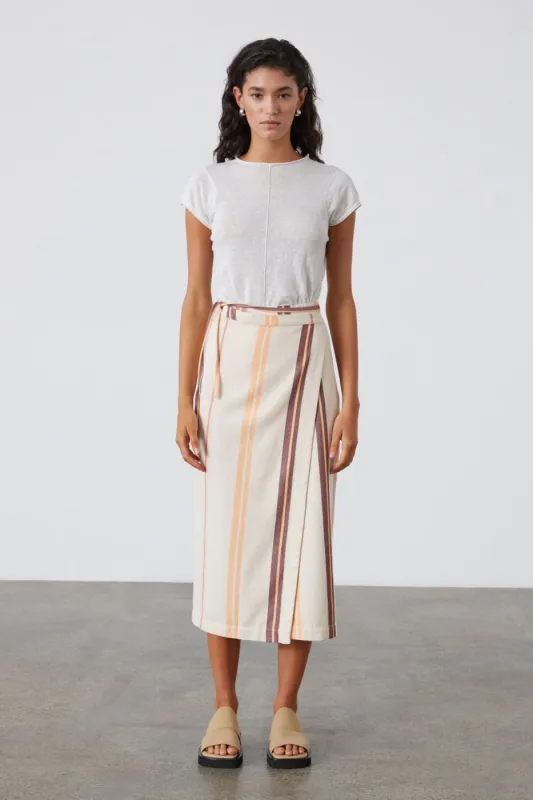 Lounger Stripe Organic Cotton Wrap Skirt sold by Zulu and Zephyr