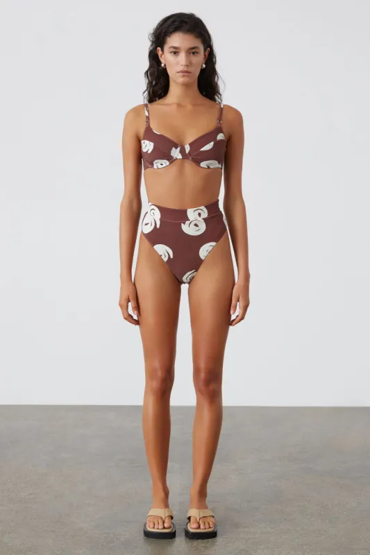 Cocoa Swirl Textured Waistband Thong Brief sold by Zulu and Zephyr