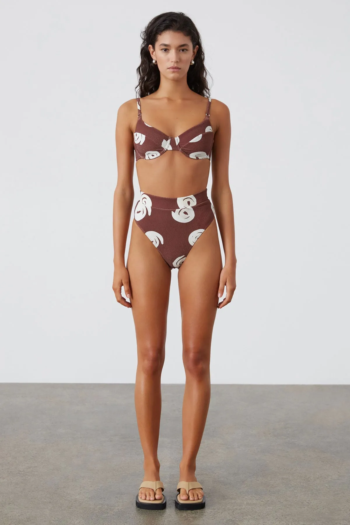 Cocoa Swirl Textured Waistband Thong Brief sold by Zulu and Zephyr