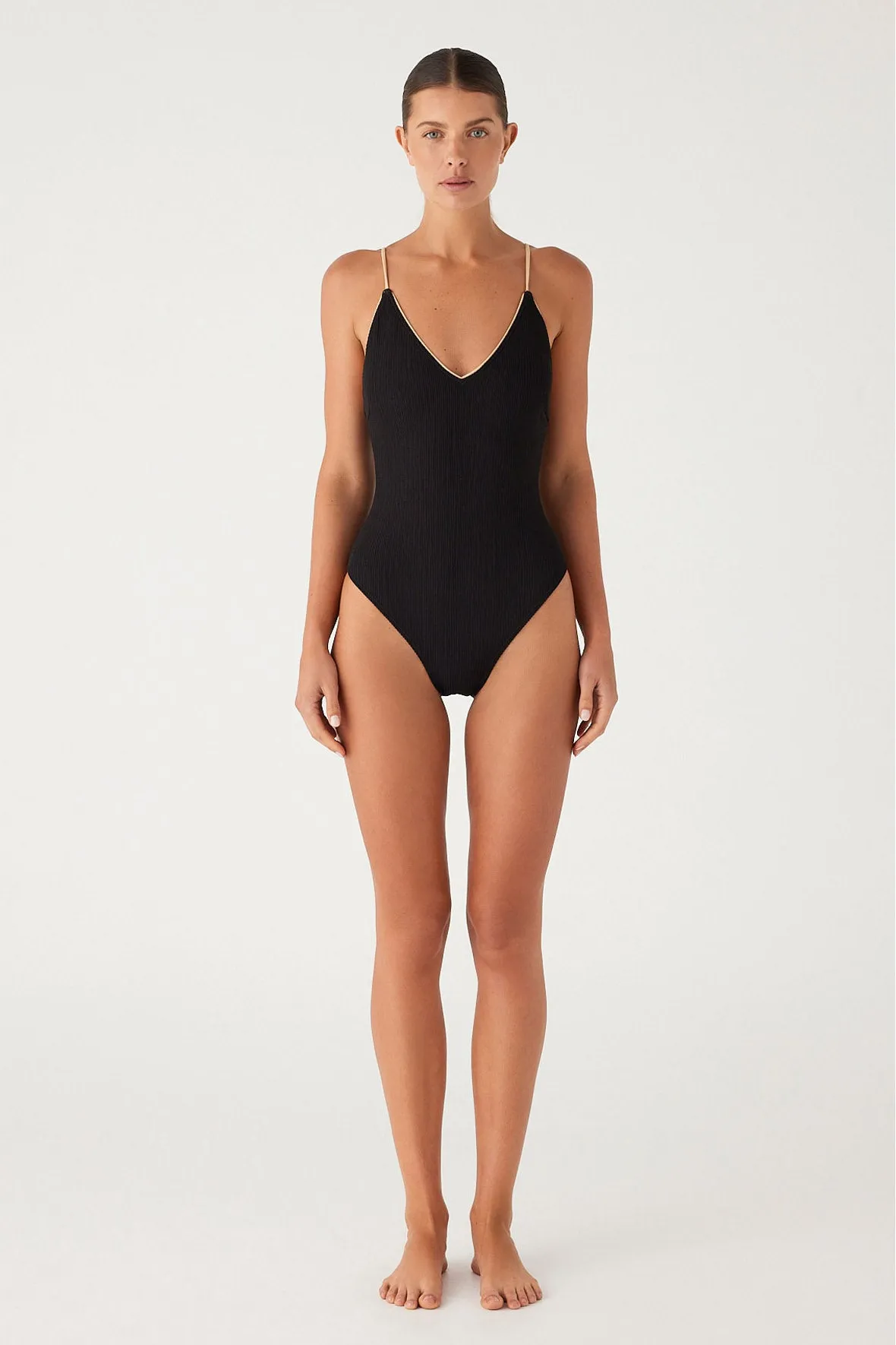 Textured V One Piece - Black sold by Zulu and Zephyr