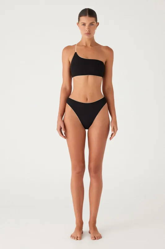 Textured High Cut Brief - Black sold by Zulu and Zephyr