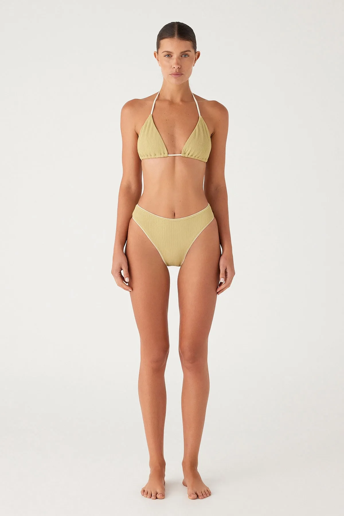 Textured High Cut Brief - Aloe sold by Zulu and Zephyr