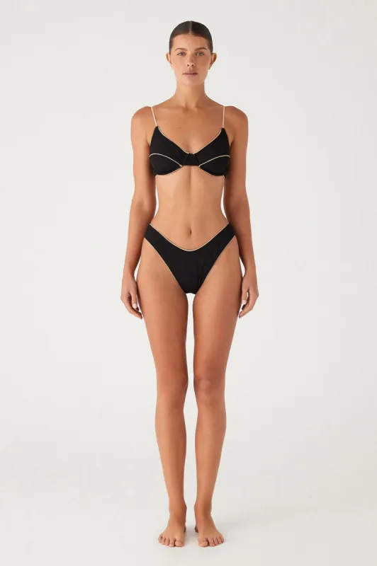 Textured Curve Brief - Black sold by Zulu and Zephyr