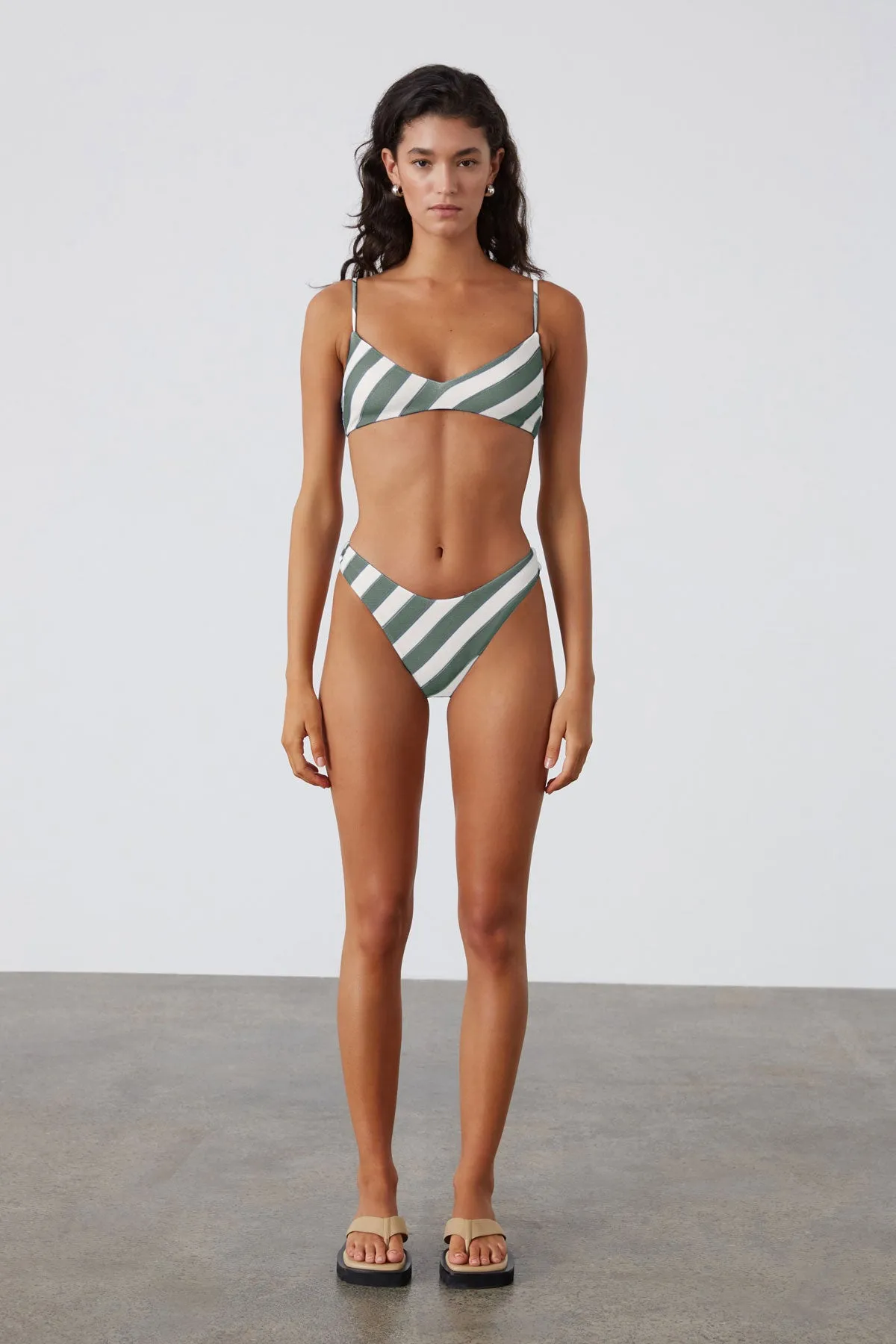 Eucalyptus Stripe Textured Bralette sold by Zulu and Zephyr