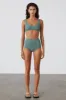 Eucalyptus Textured Crop Bralette sold by Zulu and Zephyr