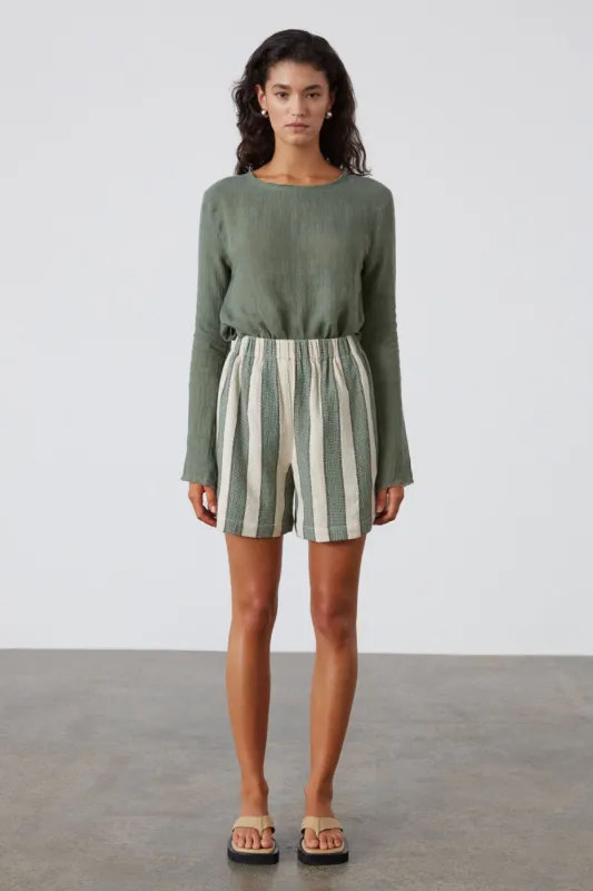 Eucalyptus Stripe Organic Cotton Short sold by Zulu and Zephyr