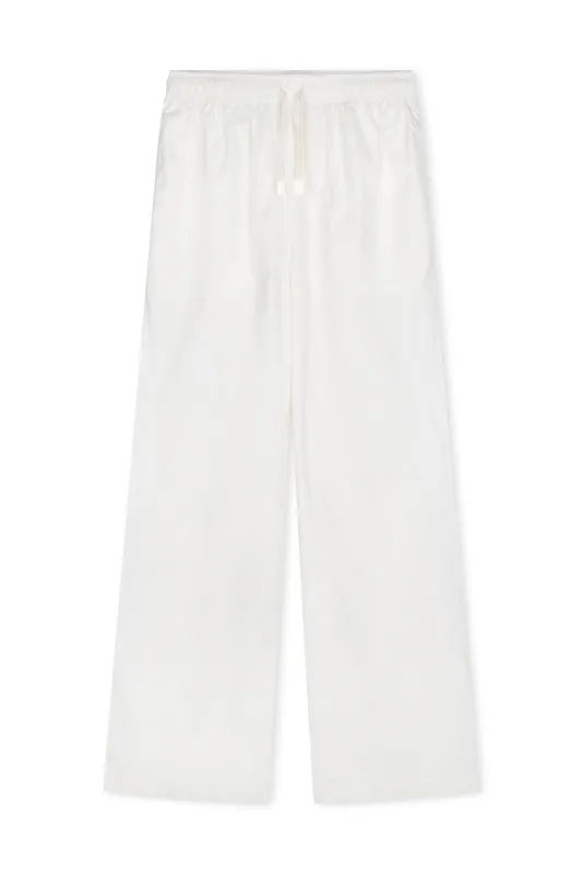Logo Cotton Poplin Pant - White sold by Zulu and Zephyr