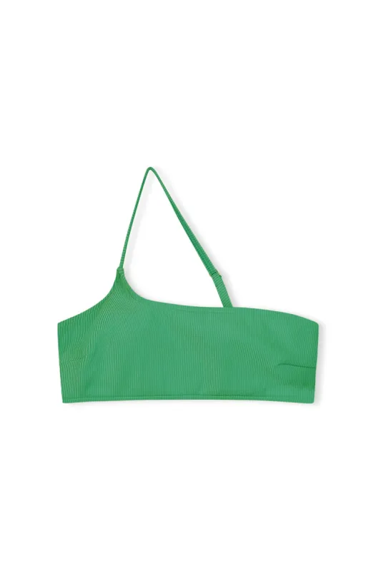 Signature Stripe One Shoulder Bralette - Parrot Green sold by Zulu and Zephyr