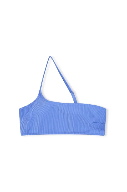 Signature Stripe One Shoulder Bralette - Dolphin Blue sold by Zulu and Zephyr