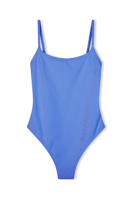 Signature Stripe Simple One Piece - Dolphin Blue sold by Zulu and Zephyr