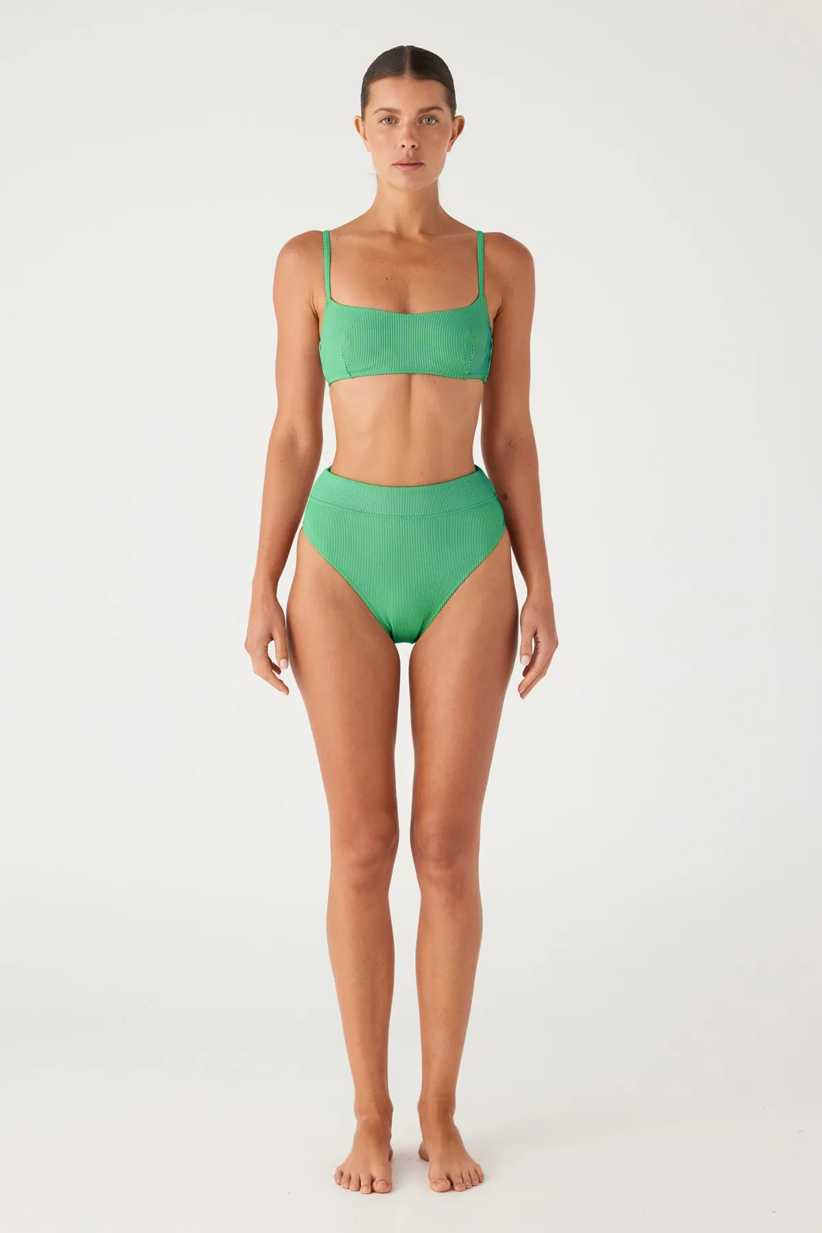 Signature Stripe High Waisted Brief - Parrot Green sold by Zulu and Zephyr product image thumbnail 2