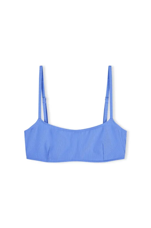Signature Stripe Bralette Top - Dolphin Blue sold by Zulu and Zephyr