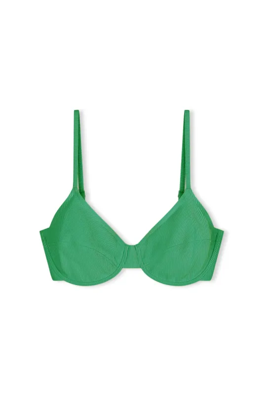 Signature Stripe Balconette Bra Cup Top - Parrot Green sold by Zulu and Zephyr