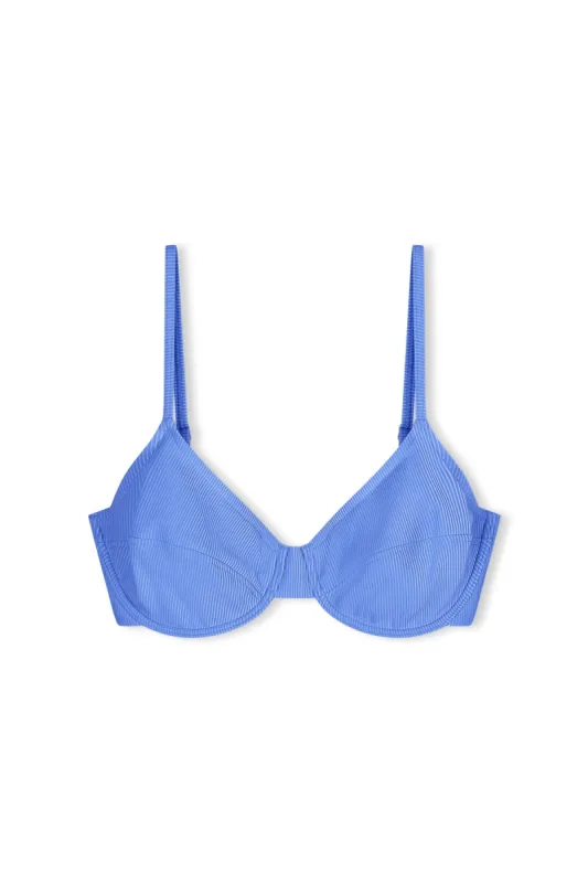 Signature Stripe Balconette Bra Cup Top - Dolphin Blue sold by Zulu and Zephyr