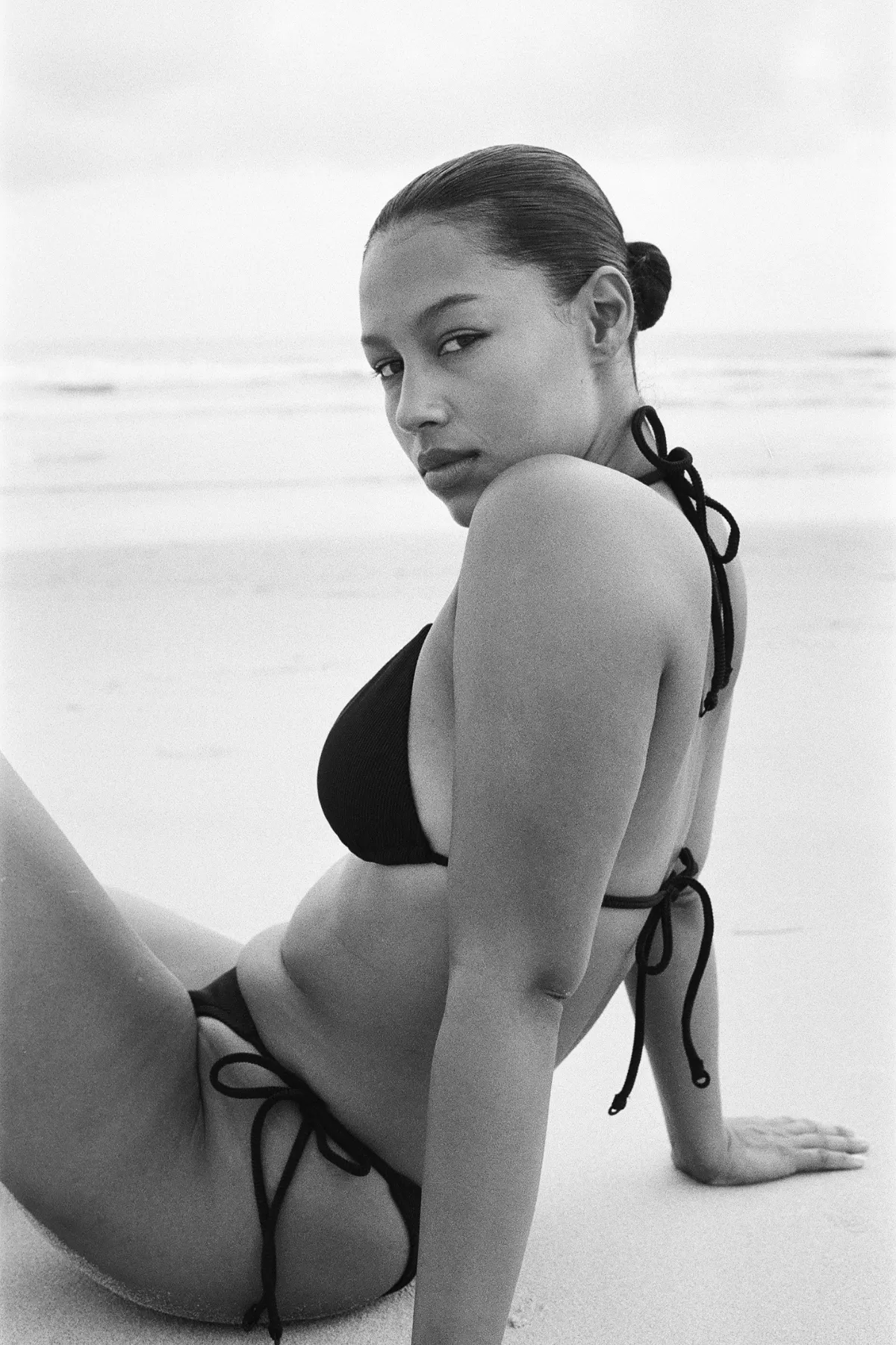 Signature Stripe Tie Triangle Top - Black sold by Zulu and Zephyr product image thumbnail 2