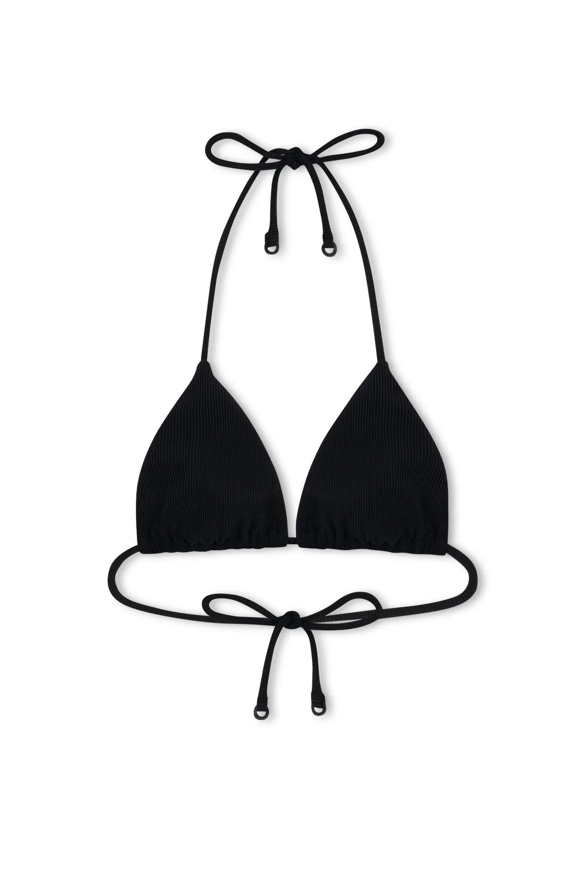 Signature Stripe Tie Triangle Top - Black sold by Zulu and Zephyr