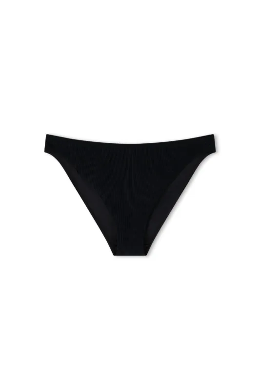 Signature Stripe High Cut Brief - Black sold by Zulu and Zephyr