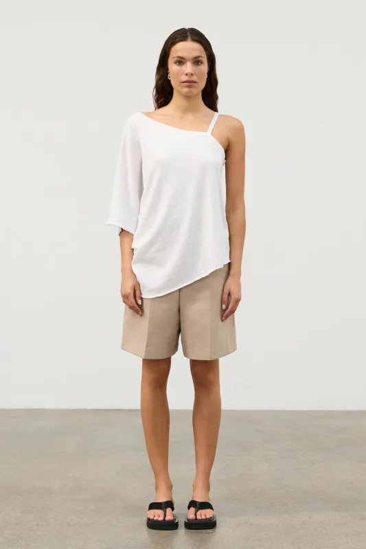 Textured Cotton Blend Knit Tee - White sold by Zulu and Zephyr