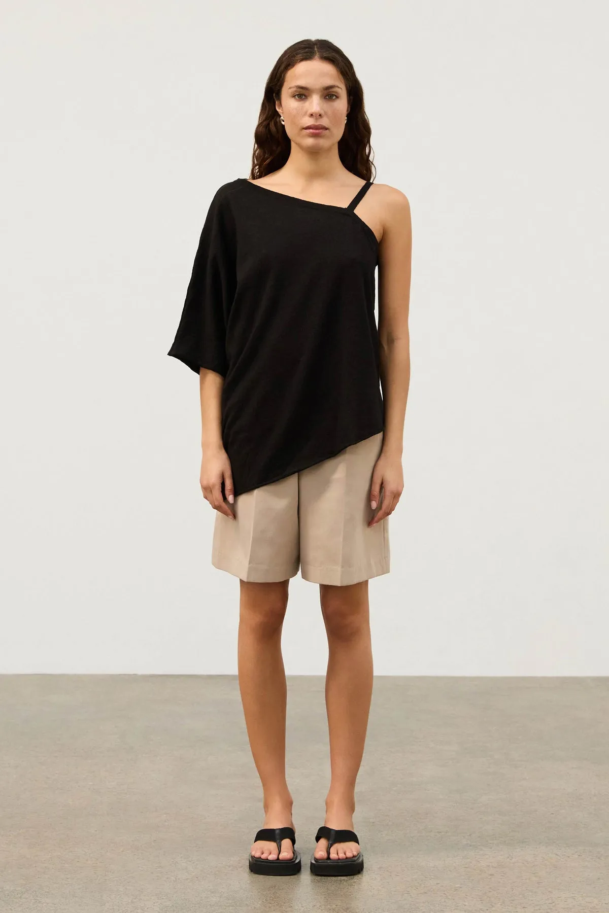 Textured Cotton Blend Knit Tee - Black sold by Zulu and Zephyr