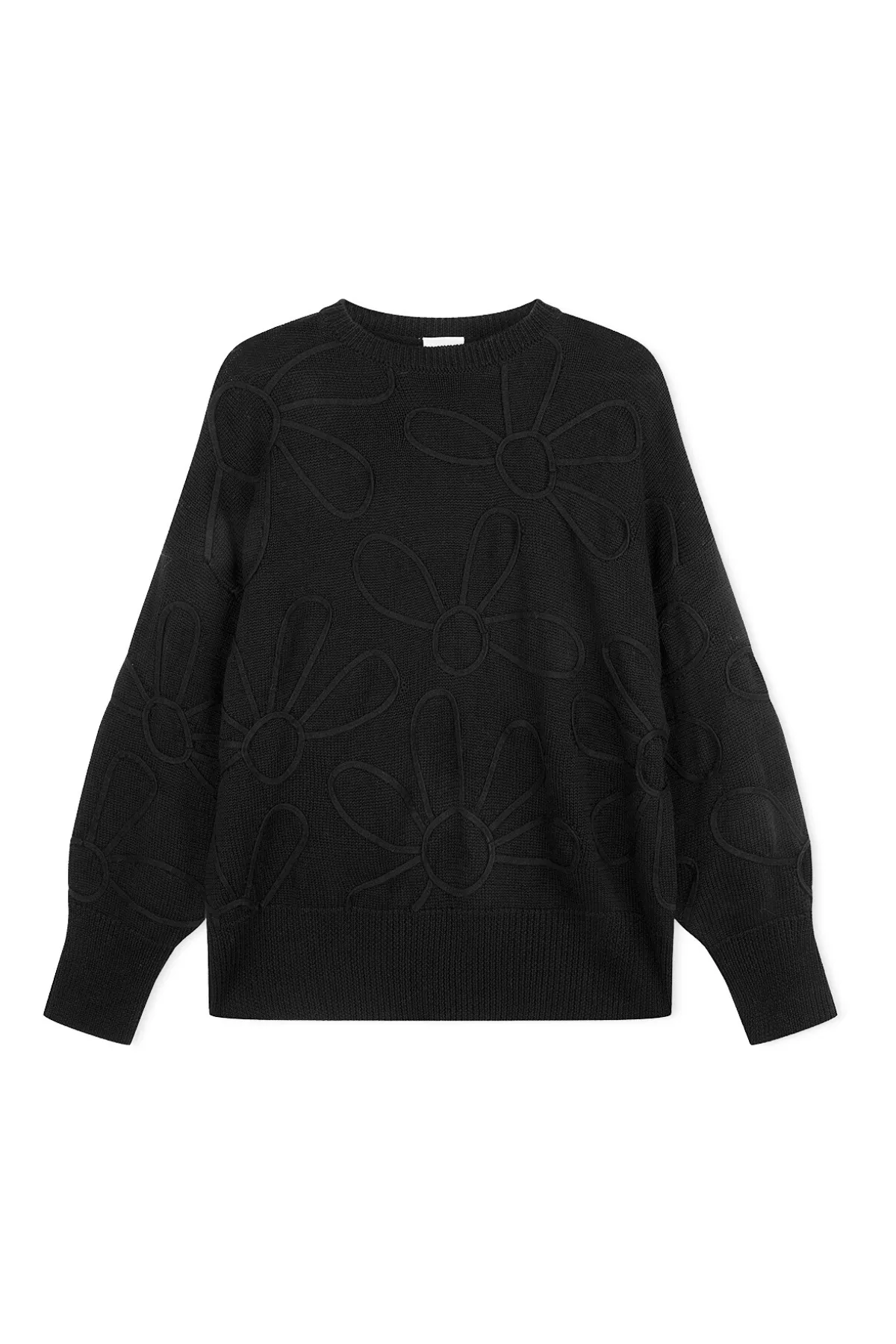 Black Cotton Applique Knit Jumper sold by Zulu and Zephyr product image thumbnail 2