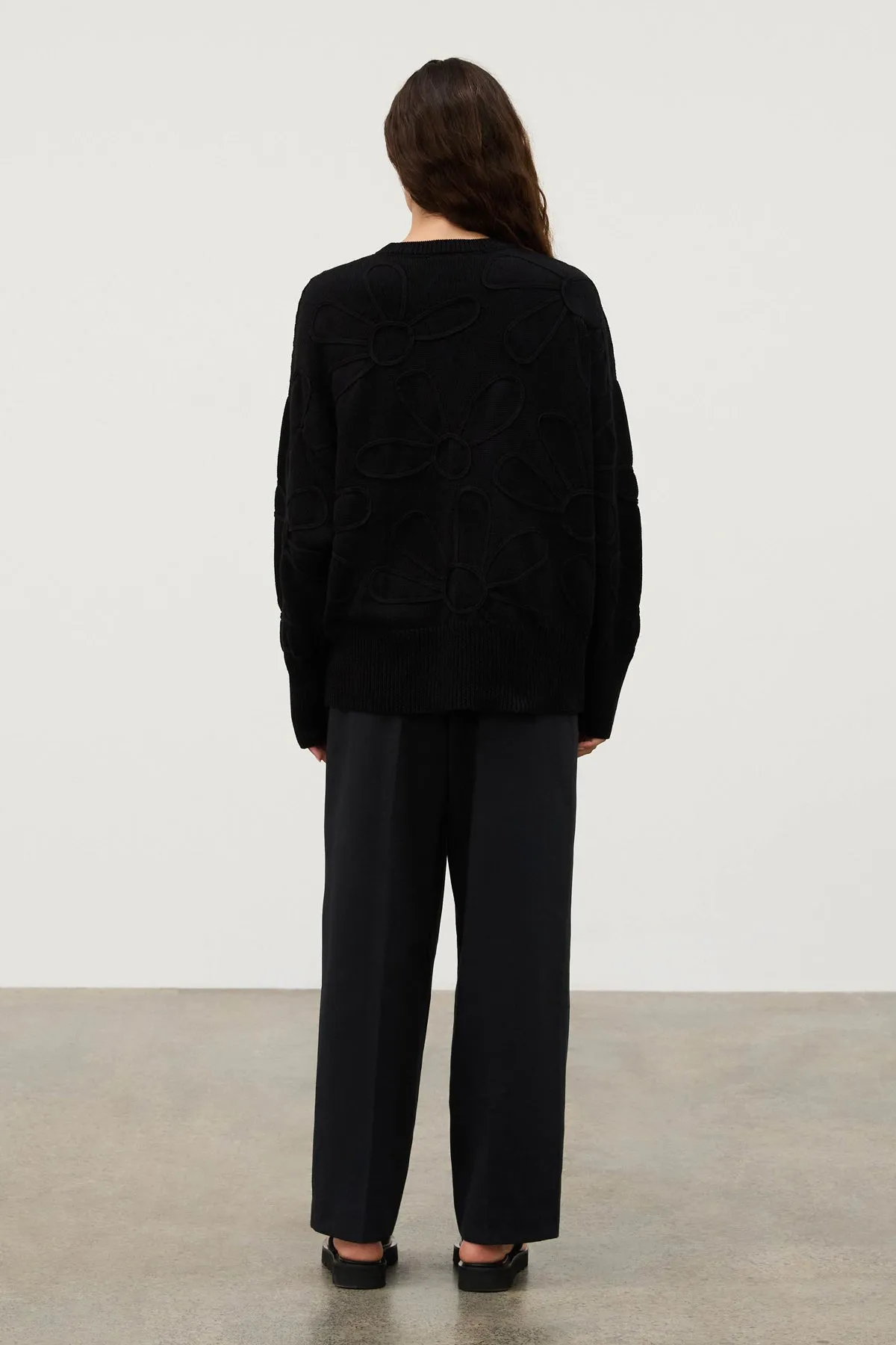 Black Cotton Applique Knit Jumper sold by Zulu and Zephyr product image thumbnail 3