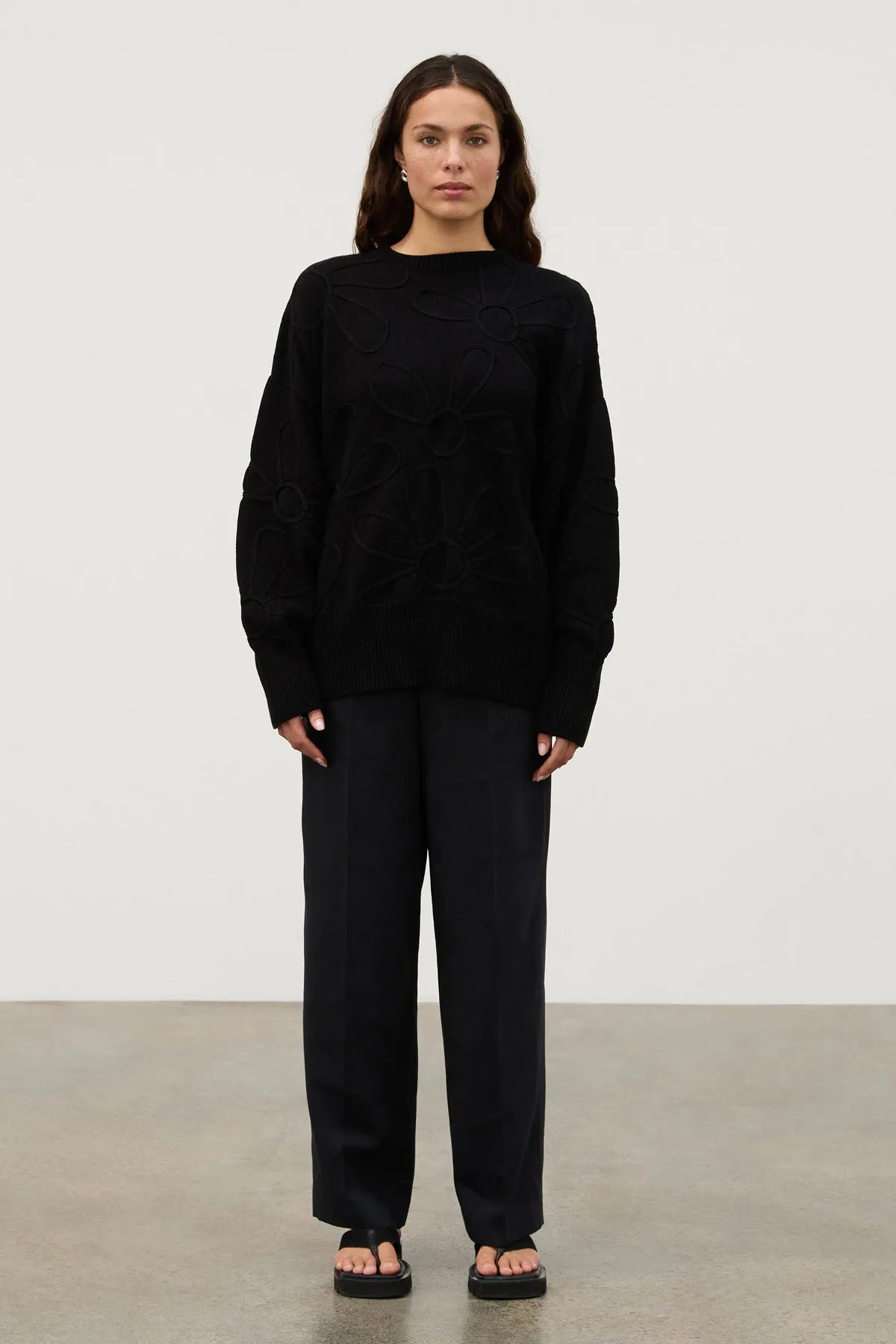 Black Cotton Applique Knit Jumper sold by Zulu and Zephyr