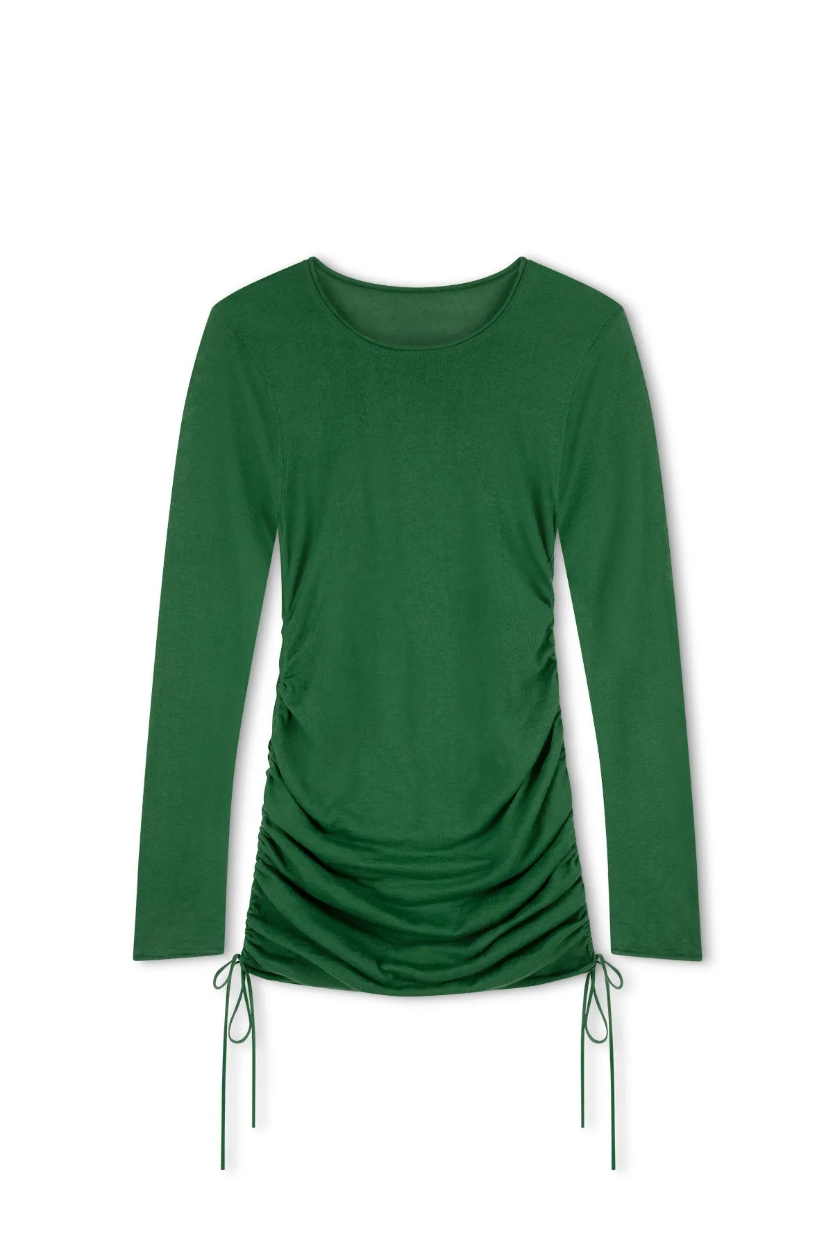 Tallow Green Long Sleeve Gathered Knit Dress sold by Zulu and Zephyr