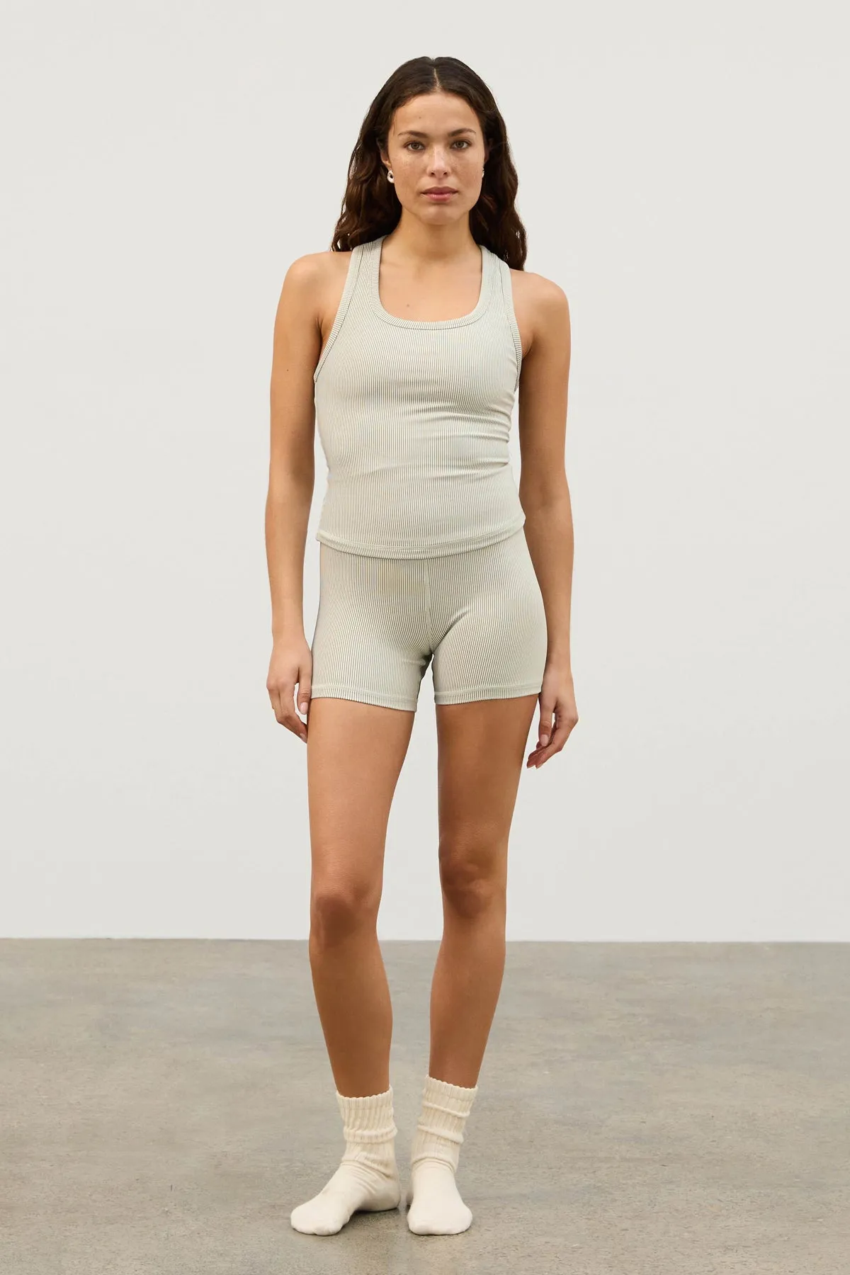 Stripe Rib Racer Back Tank - Coconut sold by Zulu and Zephyr product image thumbnail 5