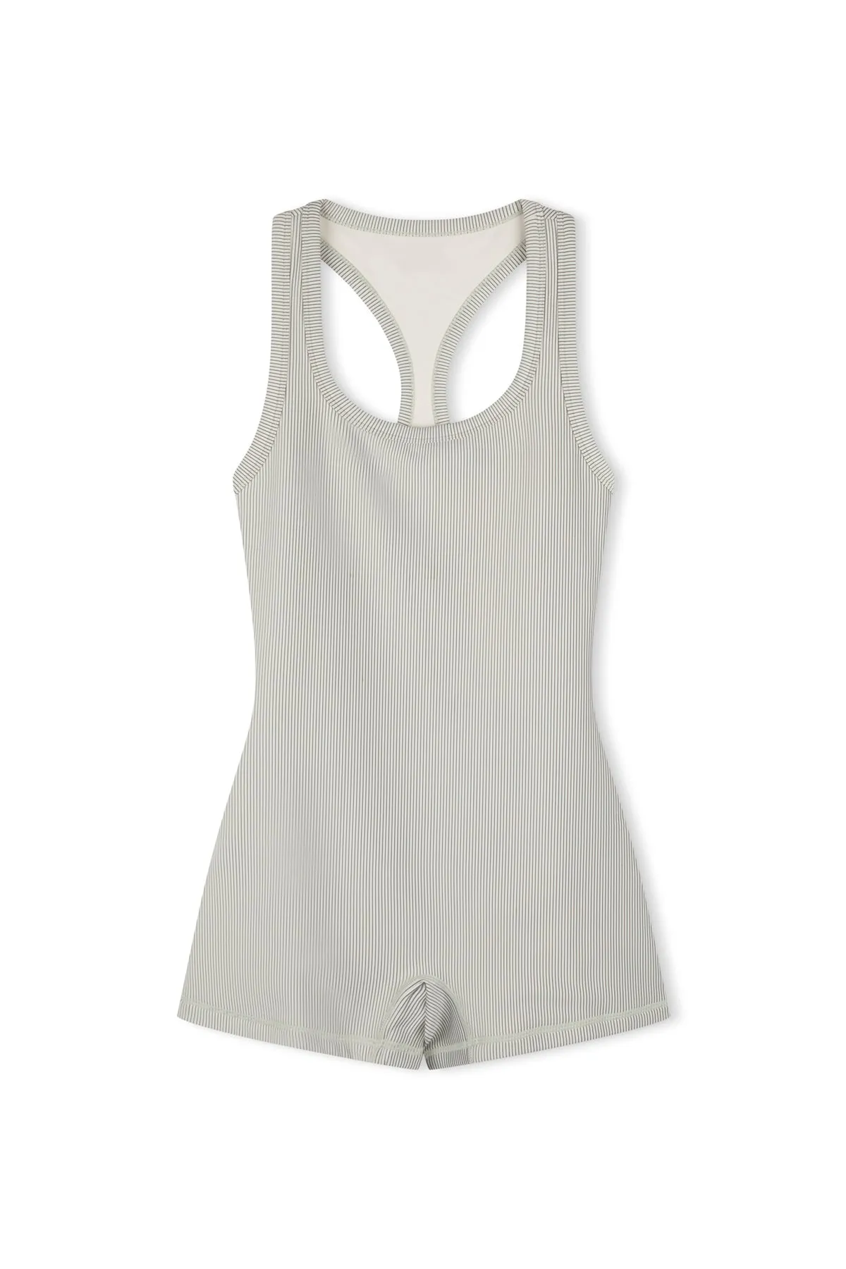 Stripe Rib Racer Back Bodysuit - Coconut sold by Zulu and Zephyr product image thumbnail 2