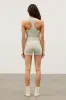 Stripe Rib 4 Inch Bike Short - Coconut sold by Zulu and Zephyr