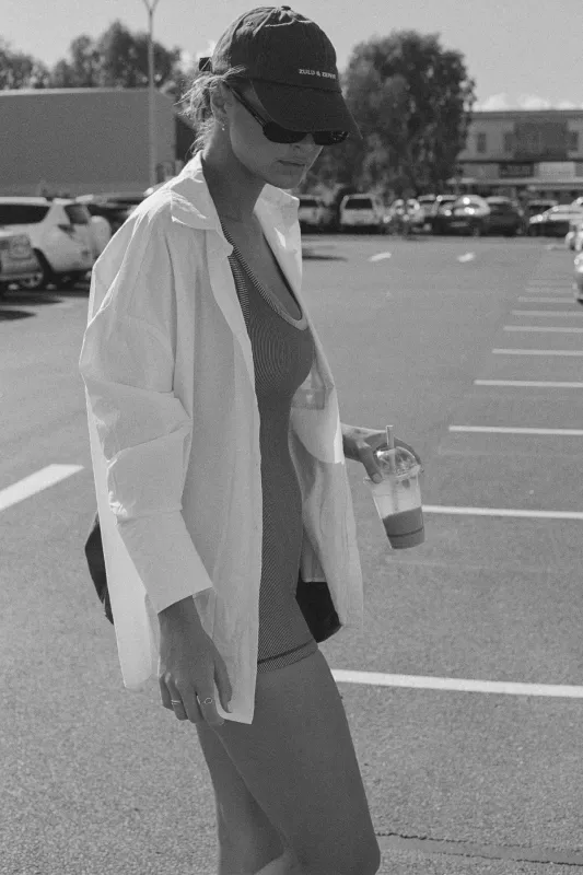 Stripe Rib Racer Back Bodysuit - Tallow Green sold by Zulu and Zephyr