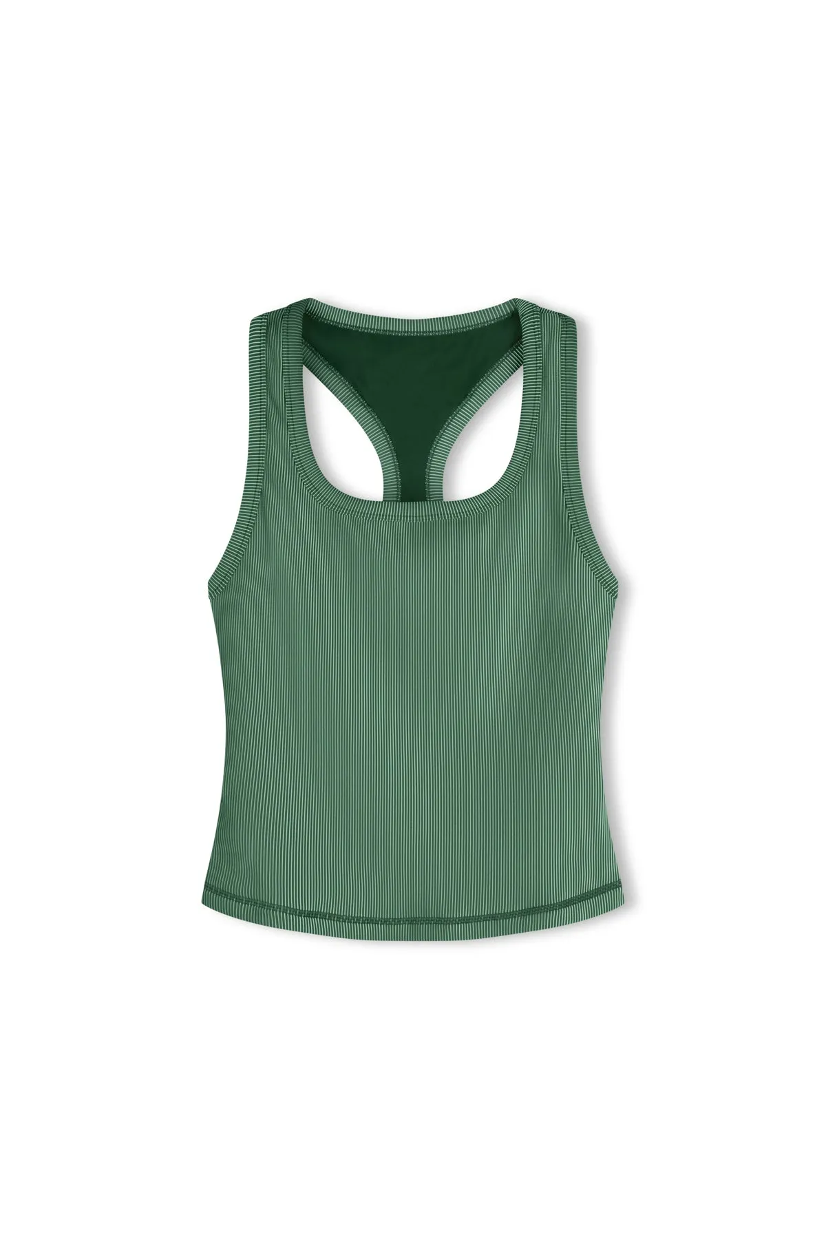 Stripe Rib Racer Back Tank - Tallow Green sold by Zulu and Zephyr product image thumbnail 2