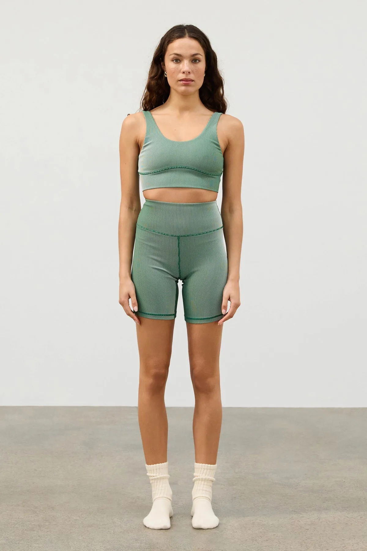 Stripe Rib Crop Top - Tallow Green sold by Zulu and Zephyr
