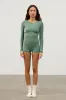 Stripe Rib Bodysuit - Tallow Green sold by Zulu and Zephyr