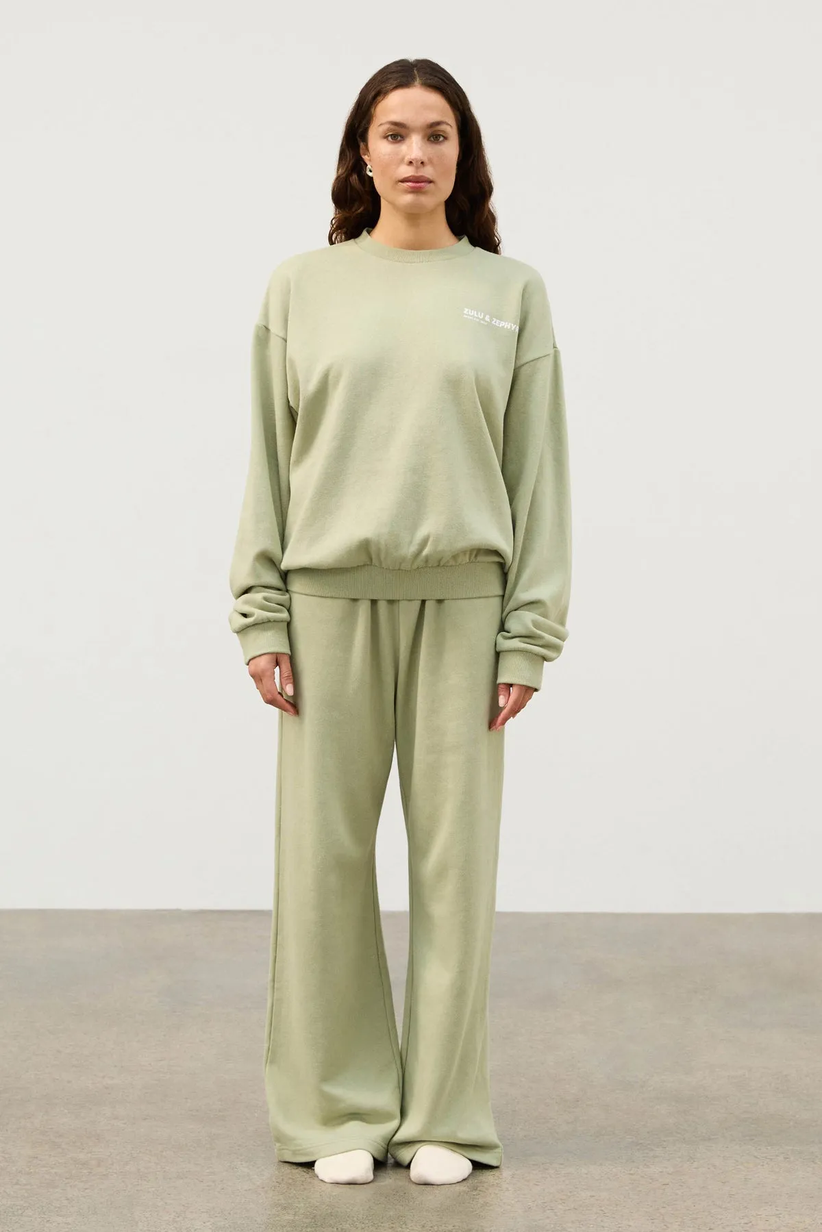 Fleece Sport Sweat Pant - Eucalyptus sold by Zulu and Zephyr