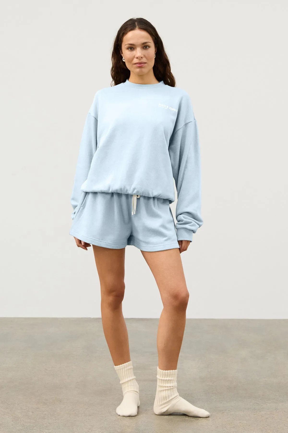 Fleece Sport Sweat Short - Powder Blue sold by Zulu and Zephyr product image thumbnail 3